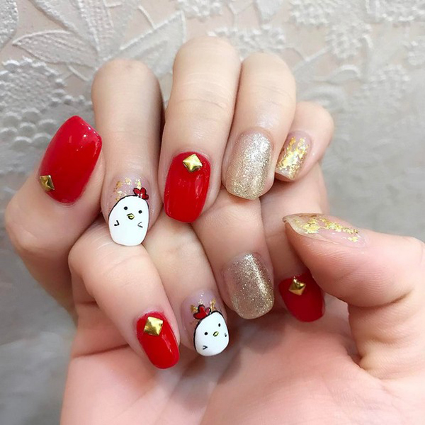 靚麗的紅色美甲，讓你美美過春節(jié)！